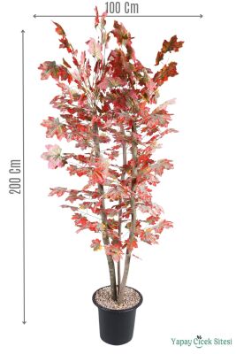 3 Gövdeli Yapay Akçaağaç Ağacı 200 cm - Yapay Çiçek Sitesi