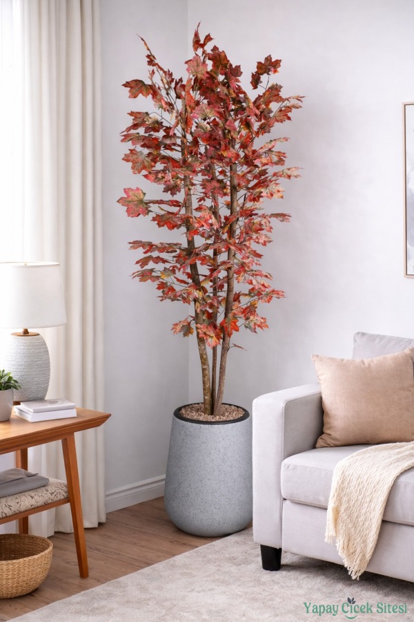 3 Gövdeli Yapay Akçaağaç Ağacı 216 cm - 4