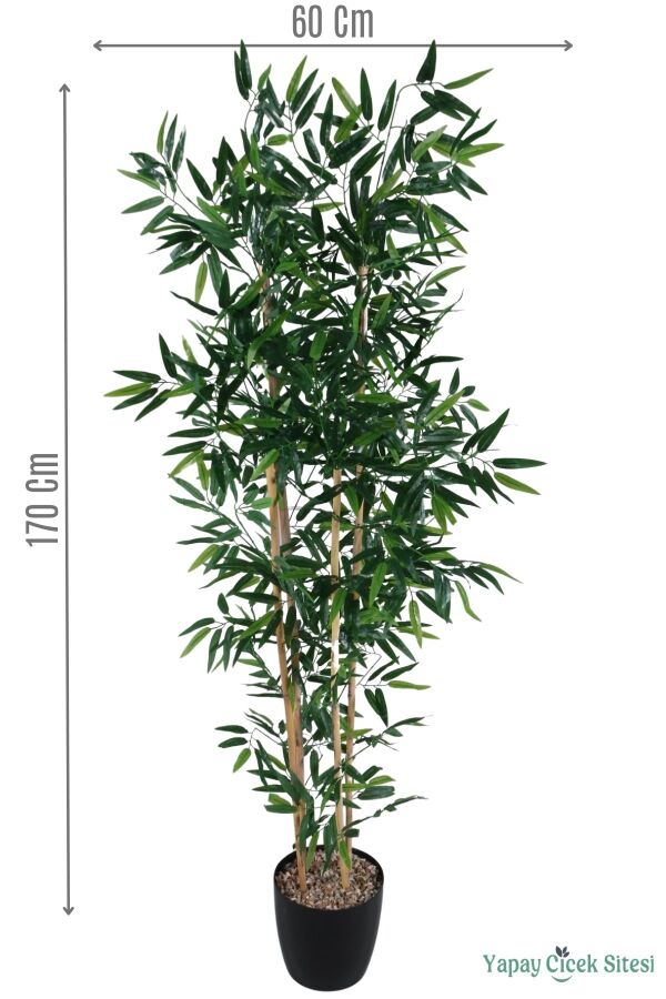 Yapay Bambu Ağacı 170 cm (Siyah Saksılı) - 1