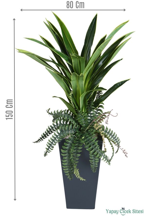 Ahşap Saksıda Yapay Dracaena Ağacı 150 cm - 1
