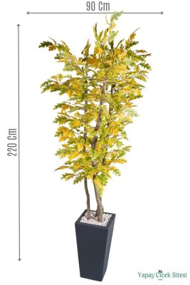 Ahşap Saksıda Yapay Meşe Ağacı 220 cm - Yapay Çiçek Sitesi
