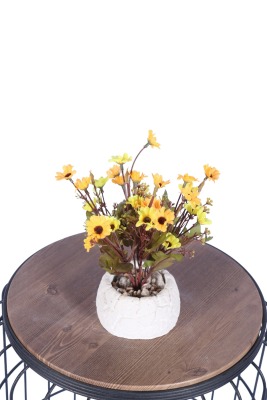 Beton Saksıda Yapay Çiçekli Tanzimler Model 17 - 3