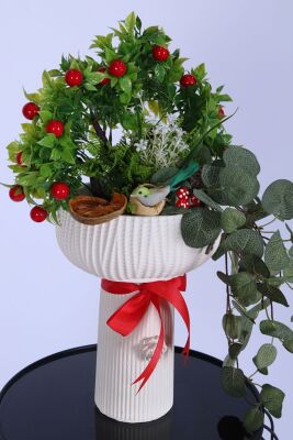 Beton Vazoda Yapay Egzotik Bitki Aranjmanı - 3