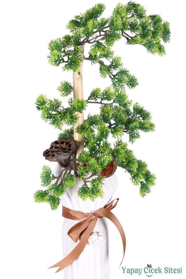 Beton Vazoda Yapay Tropikal Bonsai Aranjmanı - 2