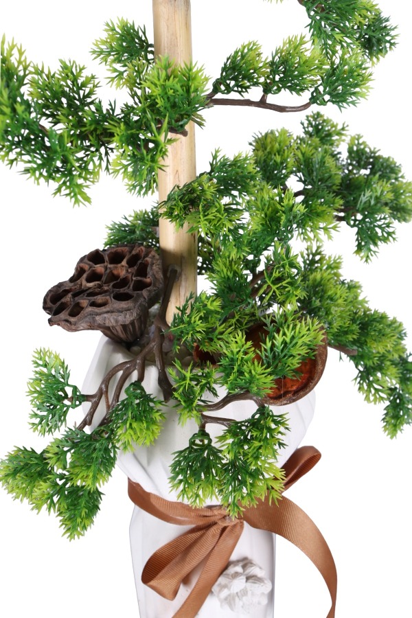 Beton Vazoda Yapay Tropikal Bonsai Aranjmanı - 3