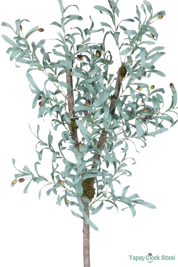 Beyaz Plastik Saksıda Yapay Zeytin Ağacı 150 cm - 2