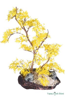 Fiber Saksıda Yapay Bonsai Ağacı 70 Cm Sarı - Yapay Çiçek Sitesi