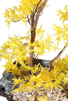 Fiber Saksıda Yapay Bonsai Ağacı 70 Cm Sarı - 5