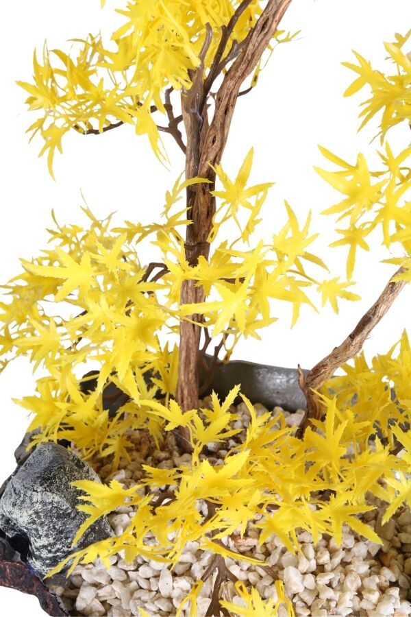 Fiber Saksıda Yapay Bonsai Ağacı 70 Cm Sarı - 5