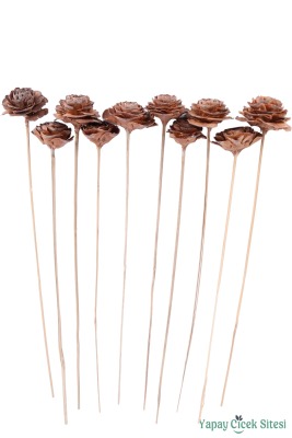 Kuru Çiçek Cedar Rose Gül 45 Cm 10lu - Yapay Çiçek Sitesi