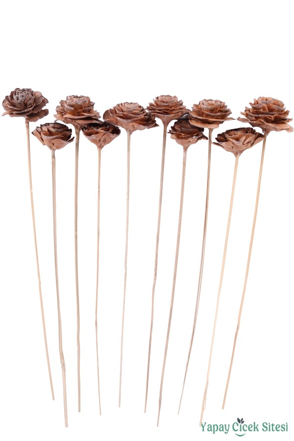 Kuru Çiçek Cedar Rose Gül 45 Cm 10lu - 1