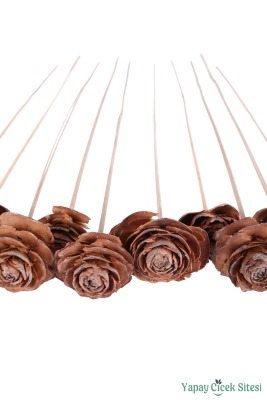 Kuru Çiçek Cedar Rose Gül 45 Cm 10lu - 2