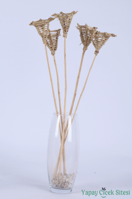 Kuru Çiçek Rattan Üçgen Koni 60 Cm 5li - 2