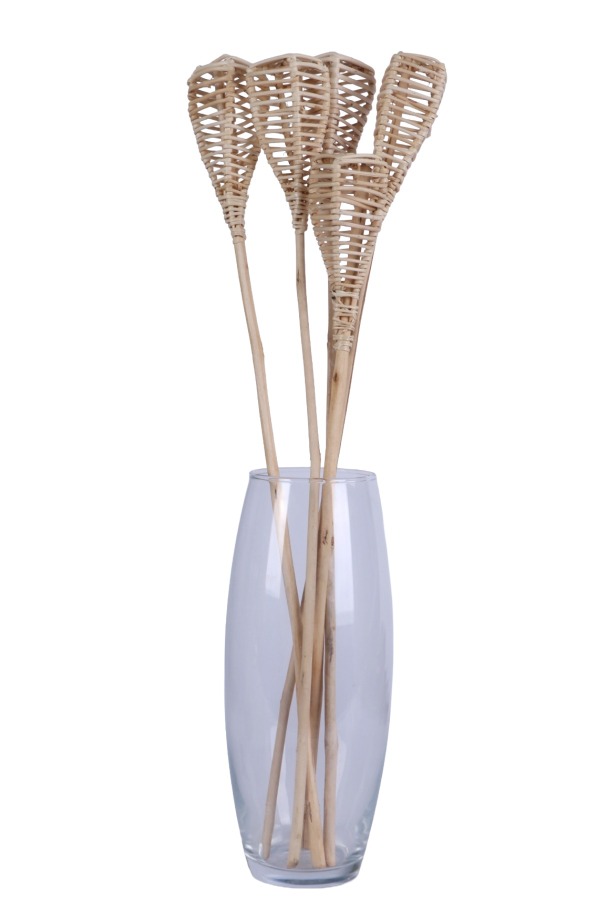 Kuru Çiçek Rattan Lata Lamba (Lamp) 55 Cm 5li - 1