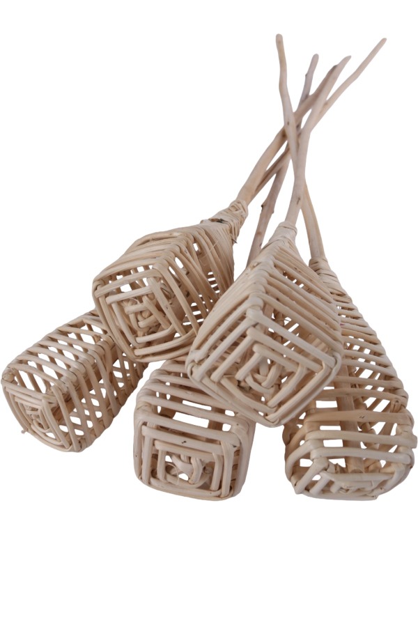 Kuru Çiçek Rattan Lata Lamba (Lamp) 55 Cm 5li - 3