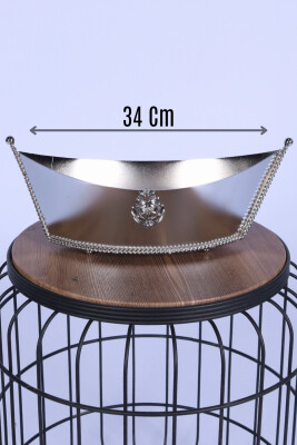 Metal Dekoratif Çiçeklik Sunumluk Büyük Kayık Gümüş - Yapay Çiçek Sitesi