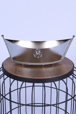 Metal Dekoratif Çiçeklik Sunumluk Büyük Kayık Gümüş - 2