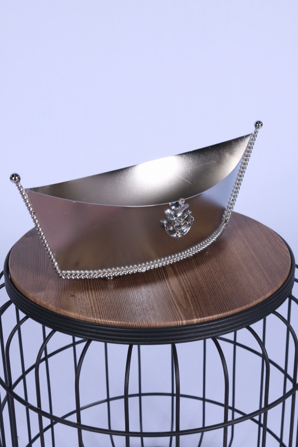 Metal Dekoratif Çiçeklik Sunumluk Büyük Kayık Gümüş - 3