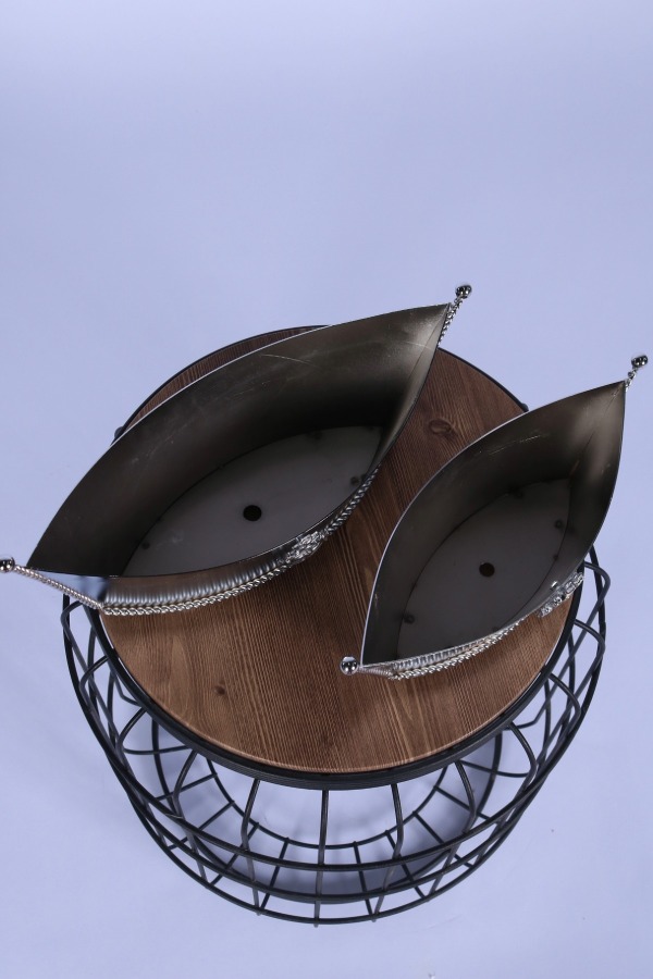 Metal Dekoratif Çiçeklik Sunumluk Kayık Model 2li Set Gümüş - 3