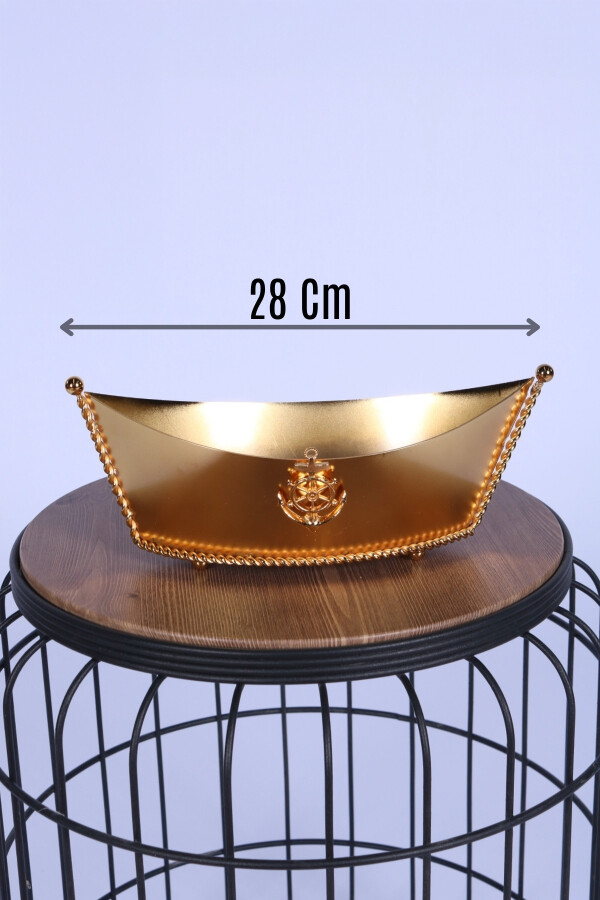 Metal Dekoratif Çiçeklik Sunumluk Küçük Kayık Altın - 1