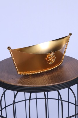 Metal Dekoratif Çiçeklik Sunumluk Küçük Kayık Altın - 2