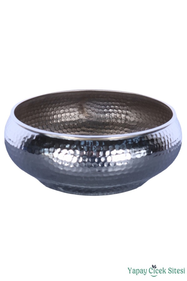 Metal Dekoratif Darbeli Ufo Model Saksı 11 Cm Gümüş - 2