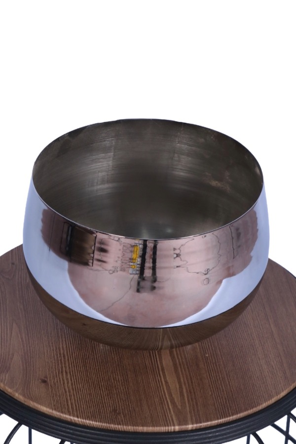 Metal Dekoratif Saksı 17 Cm Gümüş - 1