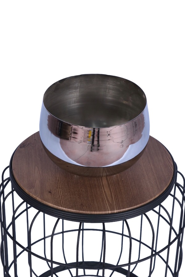 Metal Dekoratif Saksı 17 Cm Gümüş - 2