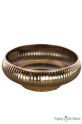 Metal Dekoratif Vazo 8 cm Altın - 2