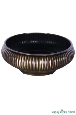 Metal Dekoratif Vazo 8 cm Bronz - 2