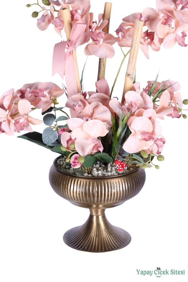 Metal Saksıda Premium Yapay Orkide Aranjmanı Model 6 - 2