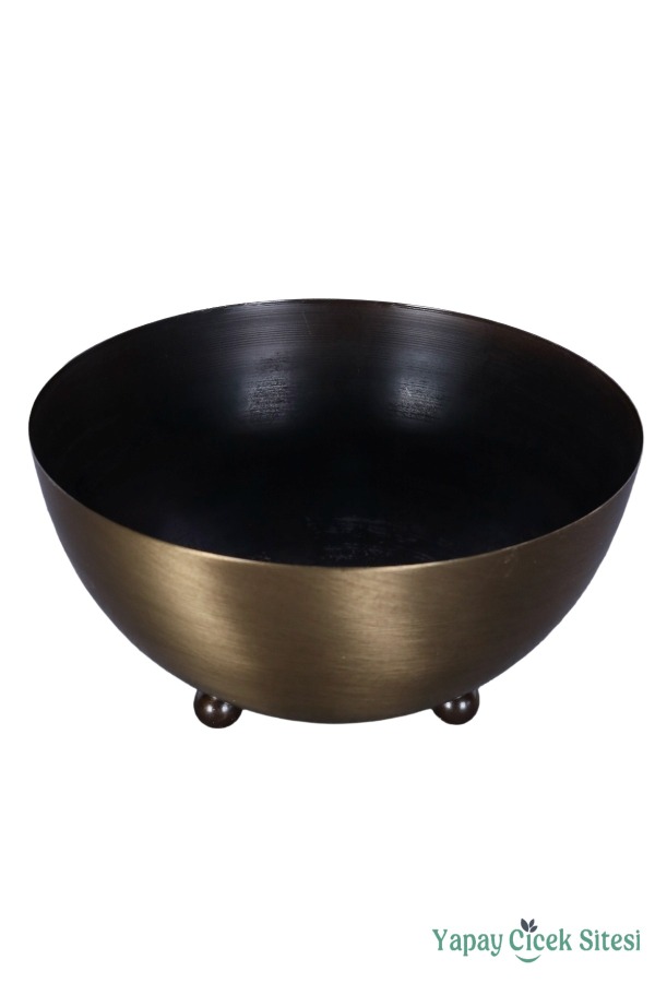 Metal Tas Model Saksı Bronz 11 Cm - 2