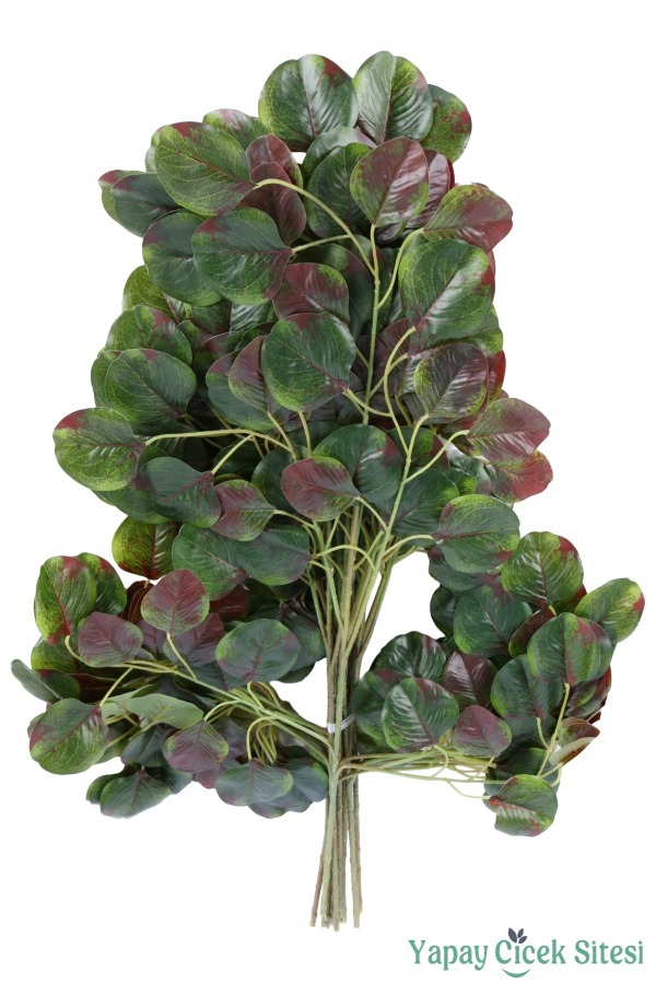 Yapay Okaliptüs Ağacı Dalı 65 Cm 12 Adet Yeşil-Kızıl - 3