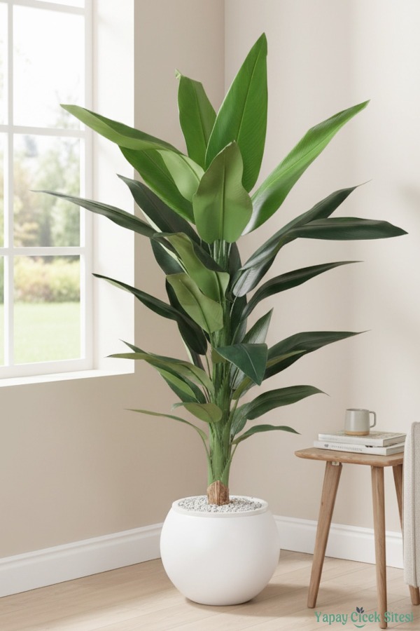 Plastik Küre Saksıda Yapay Starliçe Bitkisi 87 Cm - 1