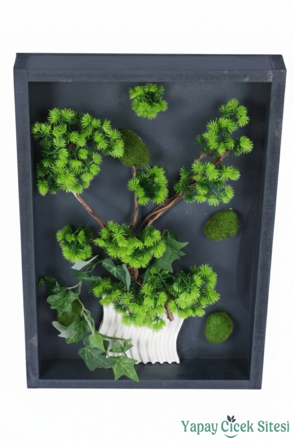 Premium Bonsai Ağacı Temalı 3 Boyutlu Duvar Tablosu El Yapımı 35x55 cm - 3