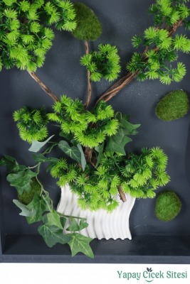 Premium Bonsai Ağacı Temalı 3 Boyutlu Duvar Tablosu El Yapımı 35x55 cm - 4