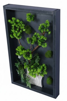 Premium Bonsai Ağacı Temalı 3 Boyutlu Duvar Tablosu El Yapımı 35x55 cm - 5