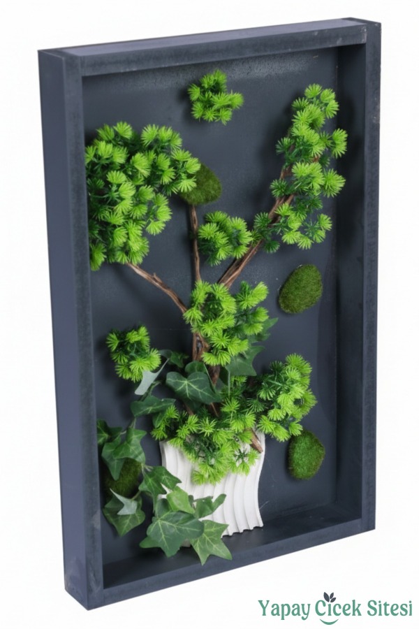 Premium Bonsai Ağacı Temalı 3 Boyutlu Duvar Tablosu El Yapımı 35x55 cm - 6