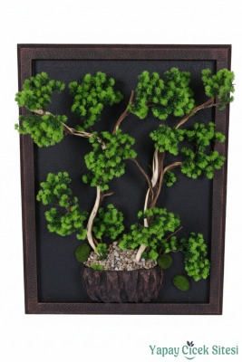 Premium Bonsai Ağacı Temalı 3 Boyutlu Duvar Tablosu El Yapımı 60x80 cm - Yapay Çiçek Sitesi