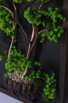 Premium Bonsai Ağacı Temalı 3 Boyutlu Duvar Tablosu El Yapımı 60x80 cm - 6