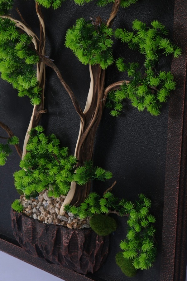Premium Bonsai Ağacı Temalı 3 Boyutlu Duvar Tablosu El Yapımı 60x80 cm - 6