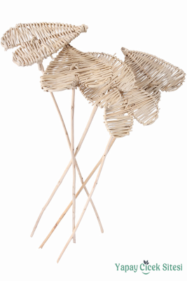 Rattan Örme Flat Heart Kalp 6lı - Yapay Çiçek Sitesi