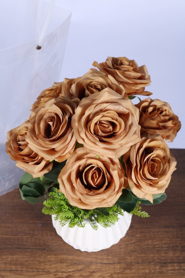 Saksılı Çiçek Aranjmanı (Şeffaf Çanta Hediyeli) Model 5 - 4