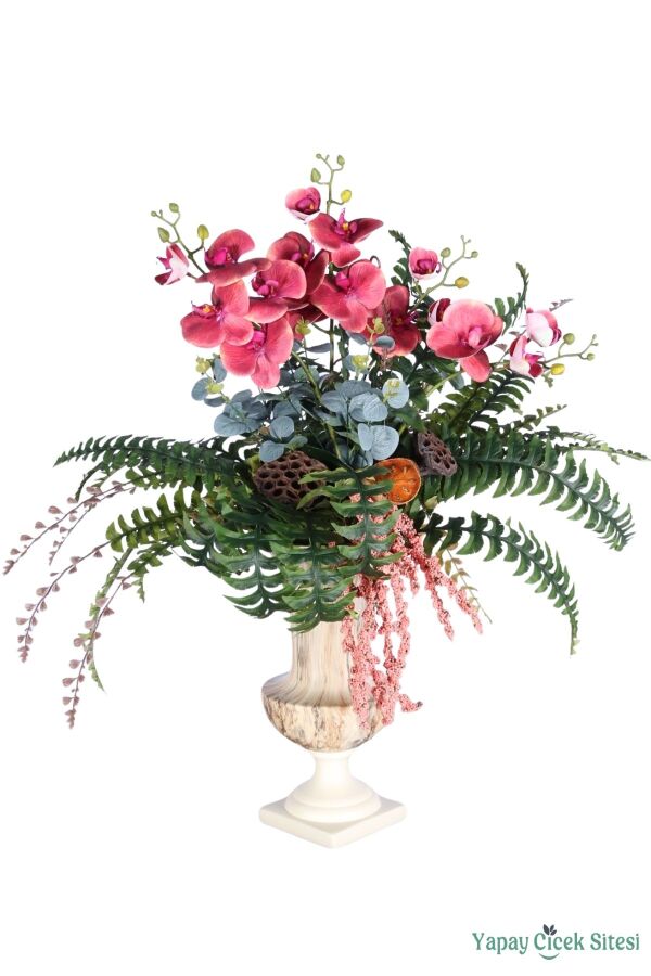 Seramik Saksıda Premium Yapay Çiçek Aranjmanı Model 3 - 1