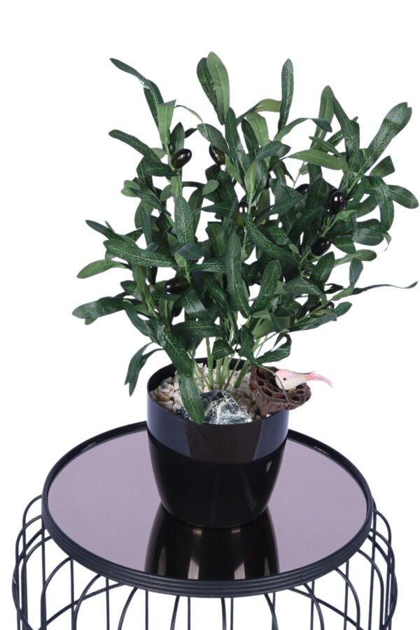 Siyah Plastik Saksıda Yapay Zeytin Ağacı 50 cm - 1