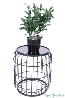 Siyah Plastik Saksıda Yapay Zeytin Ağacı 50 cm - 2