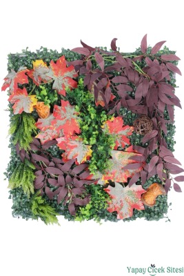 Yapay Bitkili Duvar Paneli 50x50 cm Model 2 - Yapay Çiçek Sitesi
