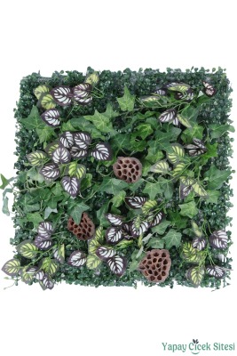 Yapay Bitkili Duvar Paneli 50x50 cm Model 8 - Yapay Çiçek Sitesi