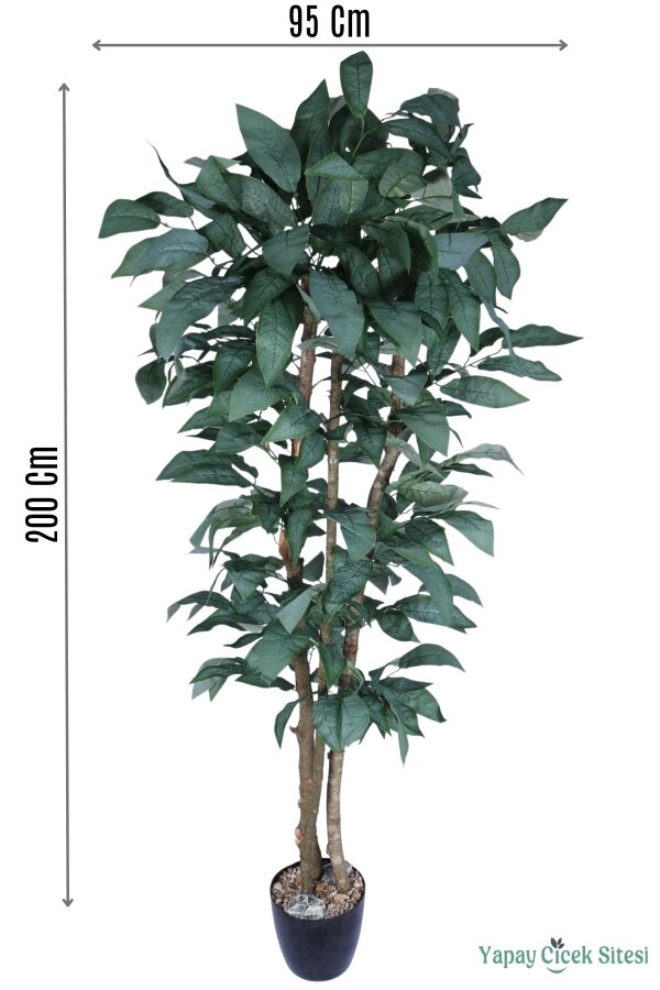 Yapay Ceviz Ağacı 3 Gövdeli 200 Cm Koyu Yeşil - 1