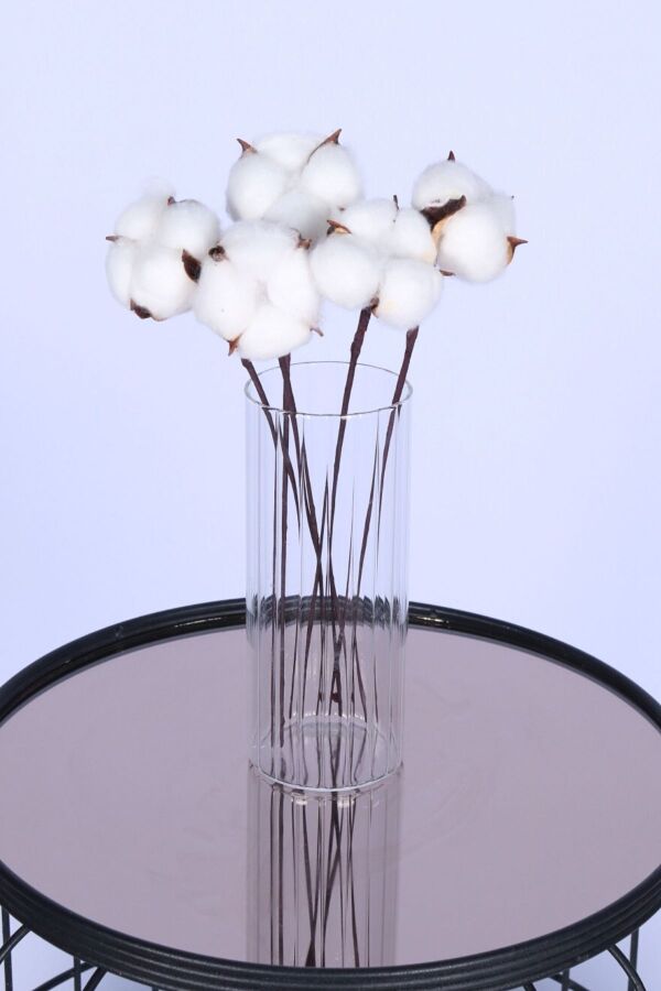 Yapay Çiçek Sitesi Pamuk Çiçeği 5li 30 cm - 1